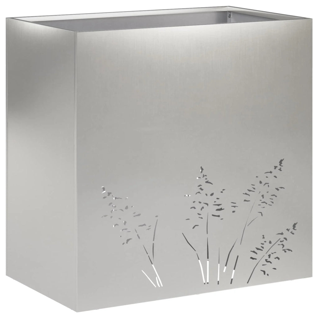 Vaso da giardino Argento 50 x 30 x 49 cm Acciaio Inox 8005814