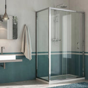 Box Doccia Angolare 75x100 cm 1 Anta Scorrevole in Cristallo Trasparente 6mm H185 Fosterberg Kolding Duo