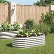 Letto Rialzato Giardino 160x80x44 cm in Acciaio Zincato Argento 45519