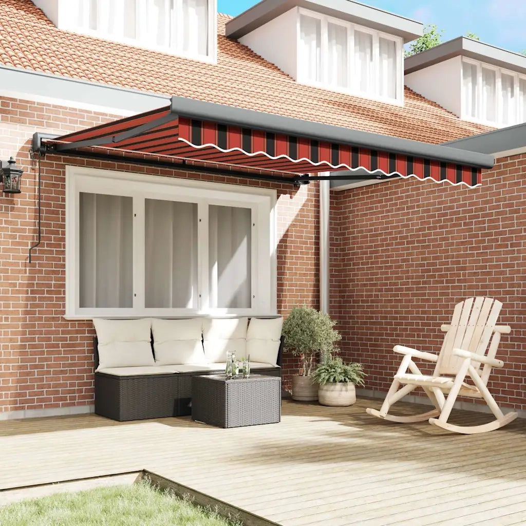 Tenda Retrattile Arancione Marrone 3x2,5 m Tessuto e Alluminio 3154616