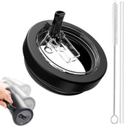 Detersivo per bicchieri in silicone premium - 100 ml - Nero - Riciclabile - Incluso cucchiaio e setaccio per cucchiai