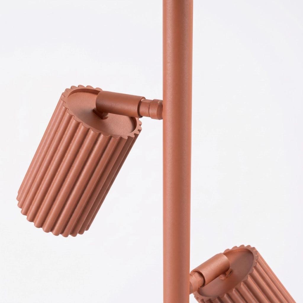 Lampada da terra KARBON 3 ocra rossa