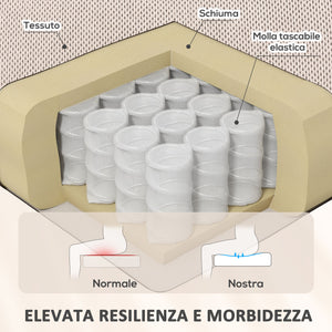 Poltrona Alzapersona Massaggiante e Reclinabile 93x104x105 cm con Telecomando in Tessuto Effetto Velluto Beige