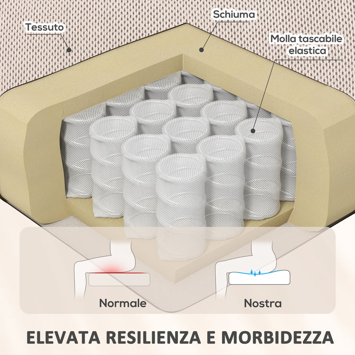 Poltrona Alzapersona Massaggiante e Reclinabile 93x104x105 cm con Telecomando in Tessuto Effetto Velluto Beige