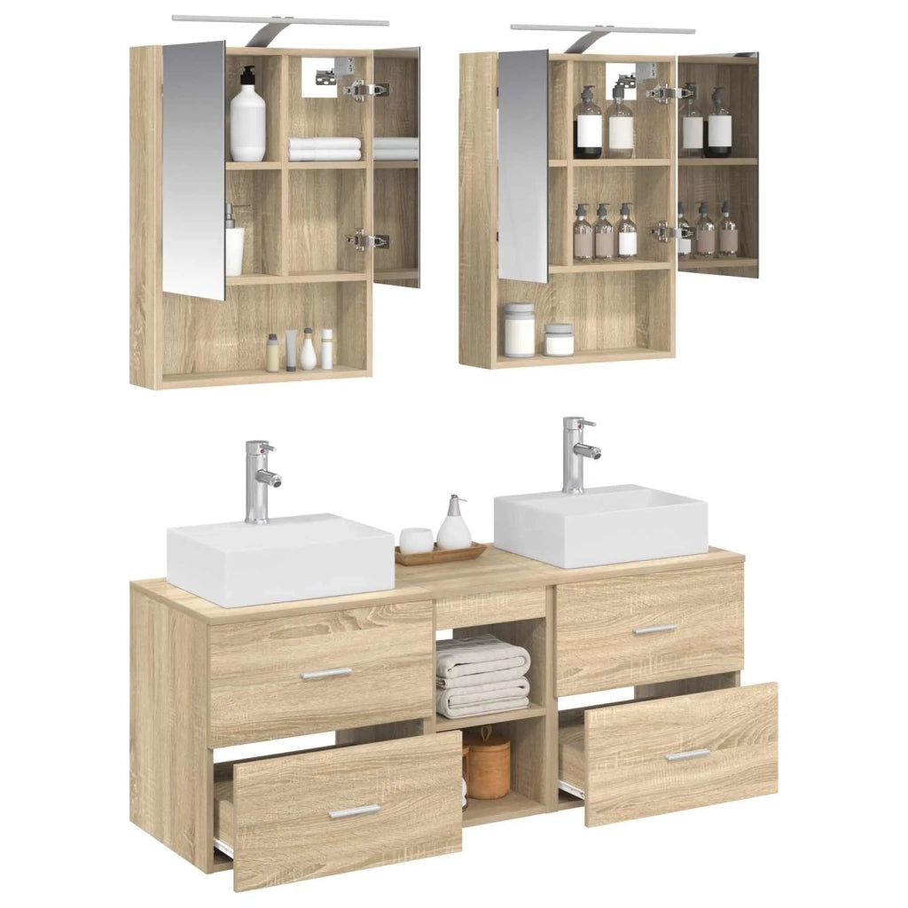 Set di mobili per il bagno 5 pcs Rovere Sonoma 3406801