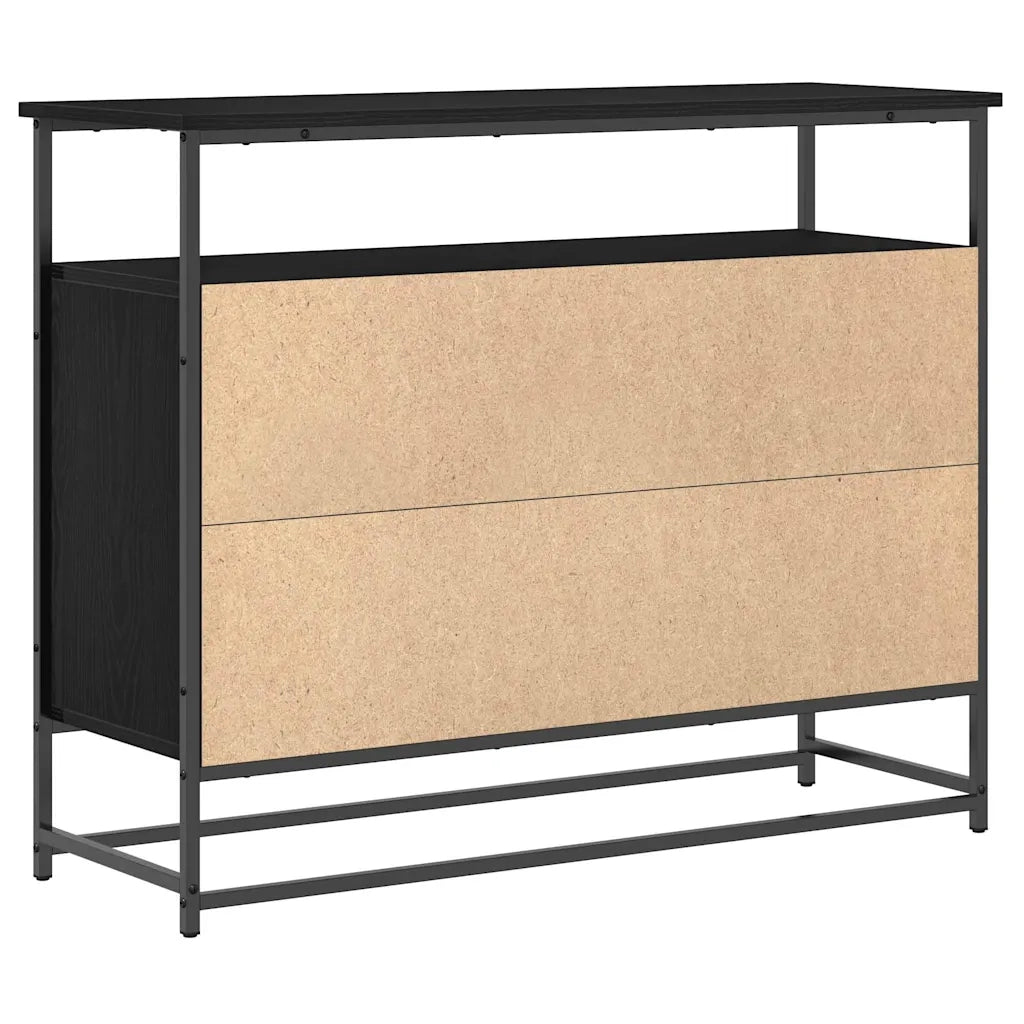Credenza Rovere Nero 100 x 35 x 80 cm Legno multistrato 862978
