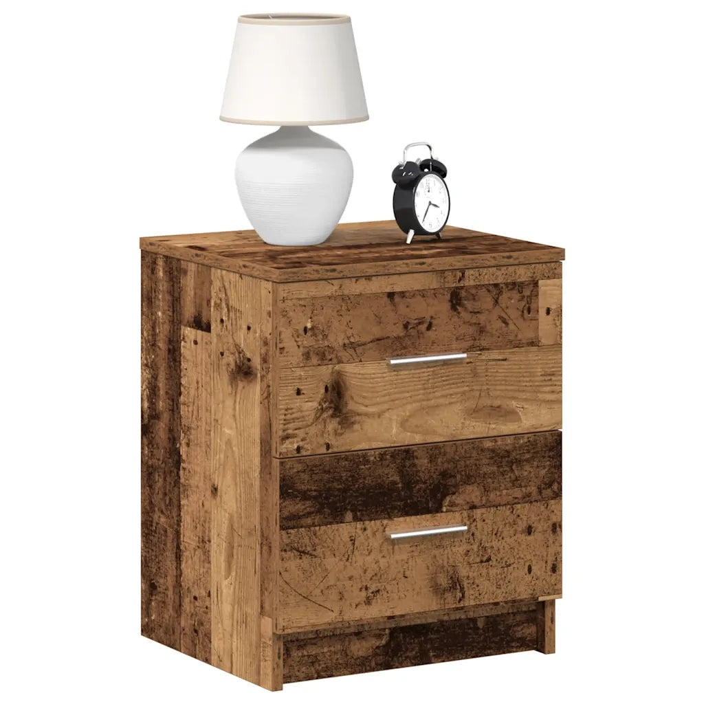 Comodini 2 pz con 2 Cassetti Legno Antico 40x36x50 cm 858800