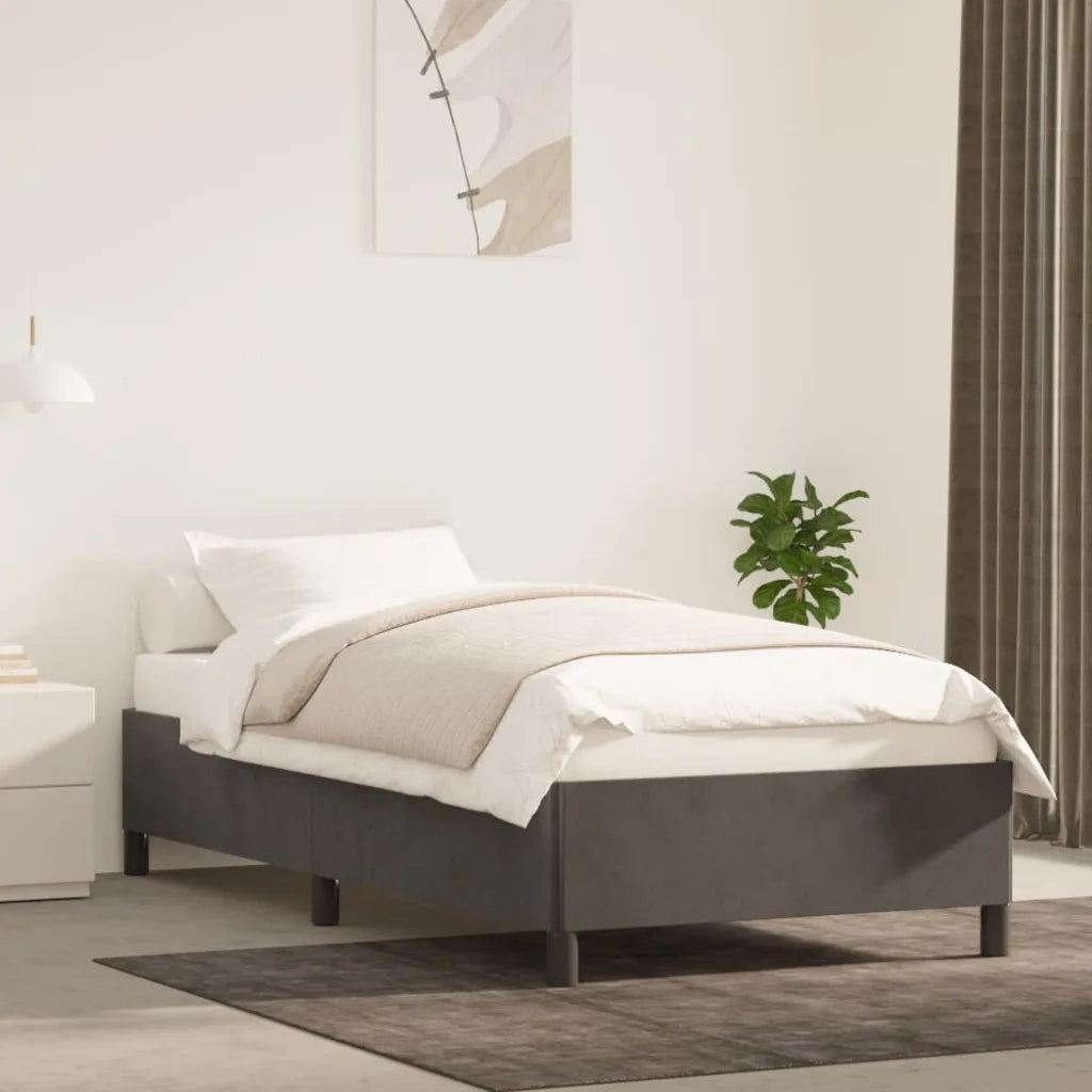 Giroletto senza Materasso Grigio Scuro 90x200 cm Velluto 347301