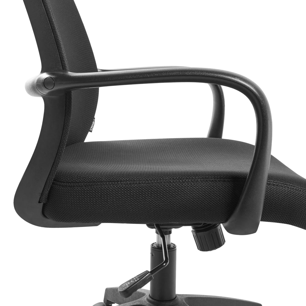 Sedia da ufficio in tessuto nero con rivestimento in rete girevole per scrivania computer seduta regolabile schienale reclinabile