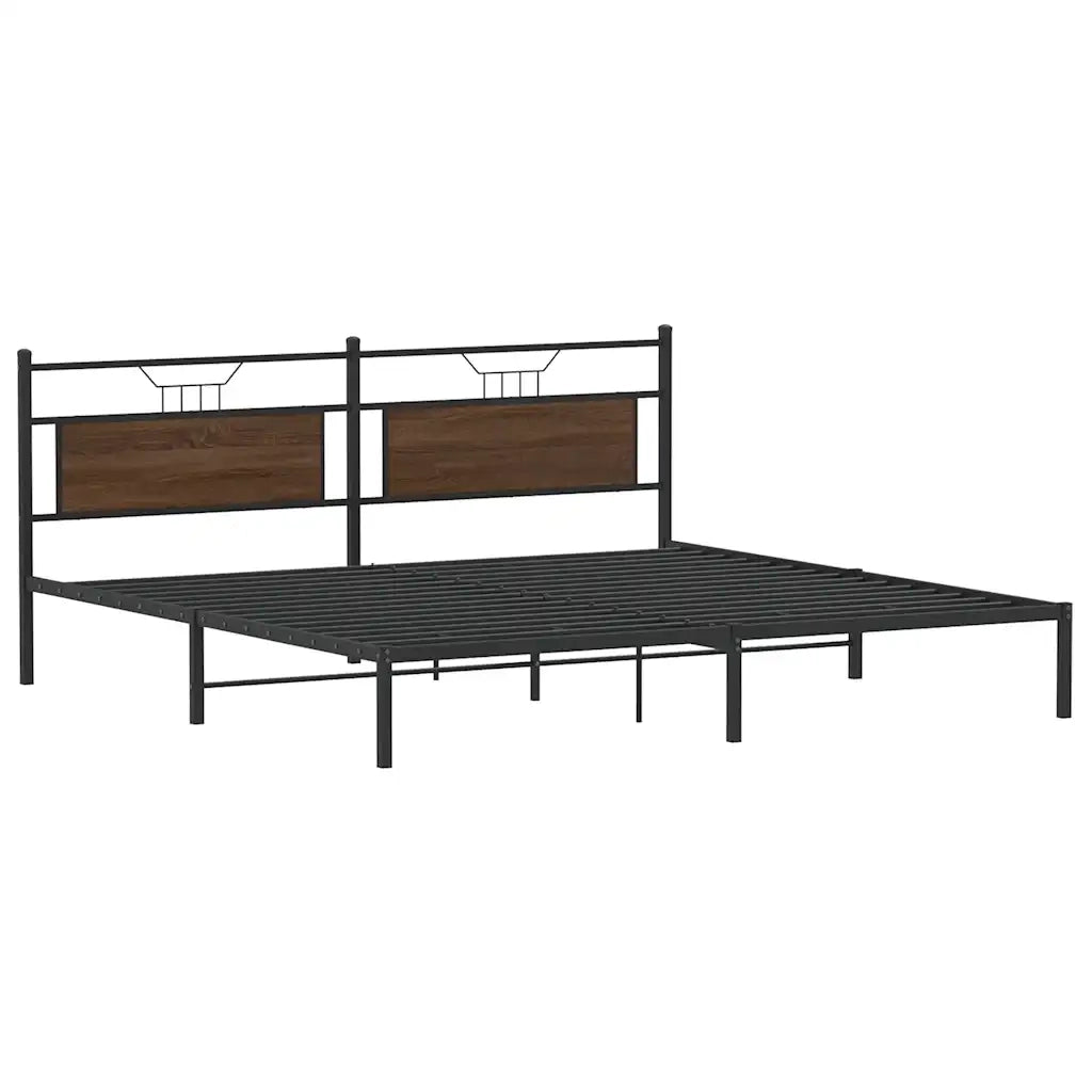 Giroletto senza Materasso Rovere Marrone 193x203 cm Truciolato