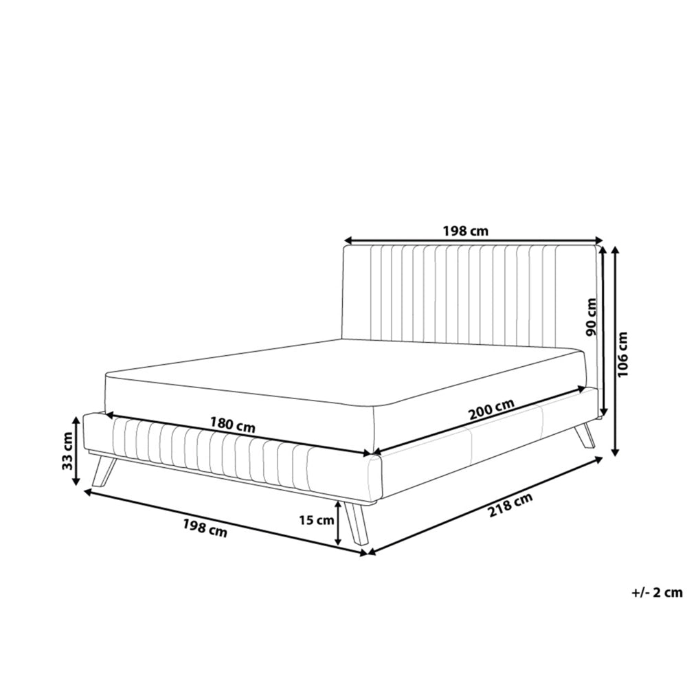 Letto 180 x 200 cm ciniglia blu scuro con struttura imbottita testiera trapuntata a canale