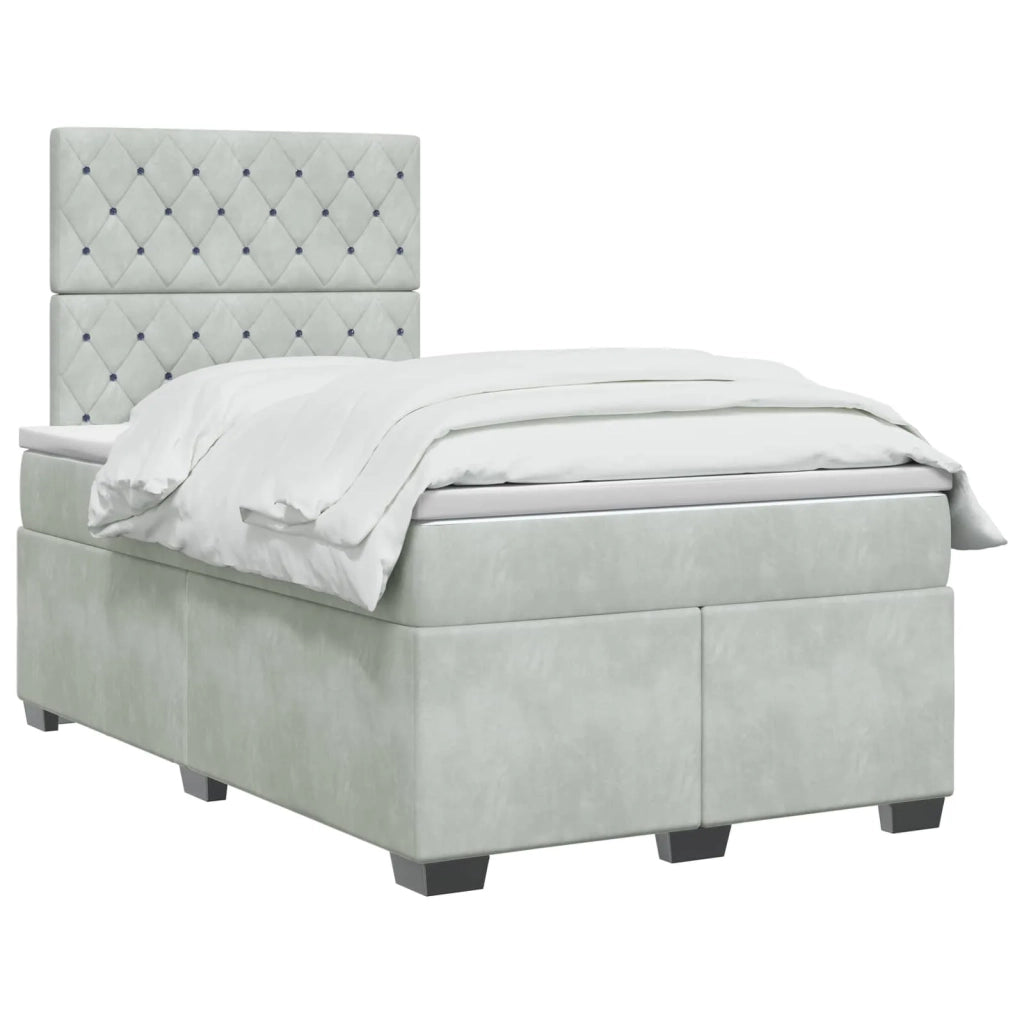 Letto box spring con materasso Grigio Chiaro 120 x 200 cm 3455078