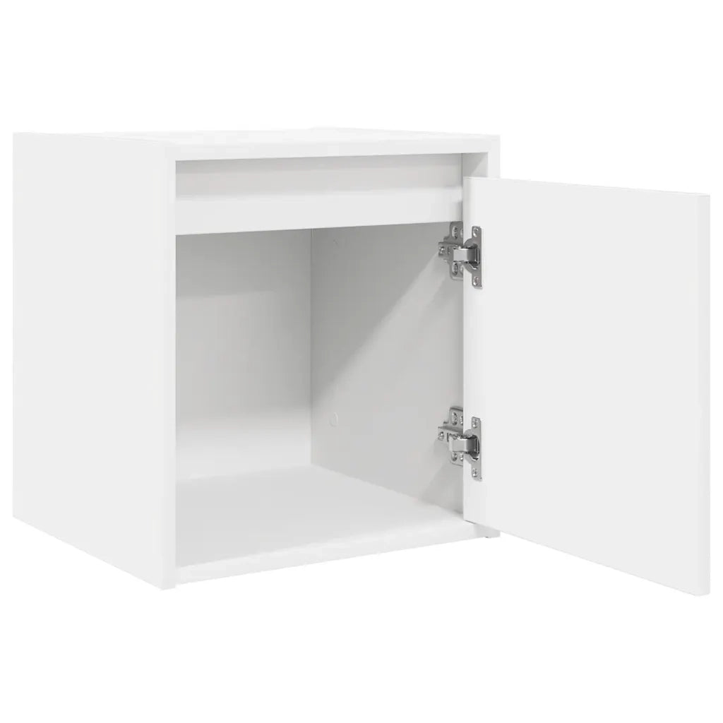 Comodino a Muro-Tavolino da notte sospeso Bianco 38x34x40 cm 747289