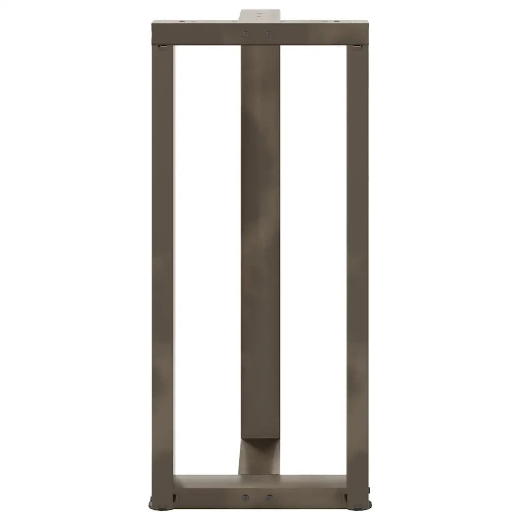 Gambe per tavolo da bar a forma di T 2 pz nere 50x35x(90-91) cm in acciaio 4013079