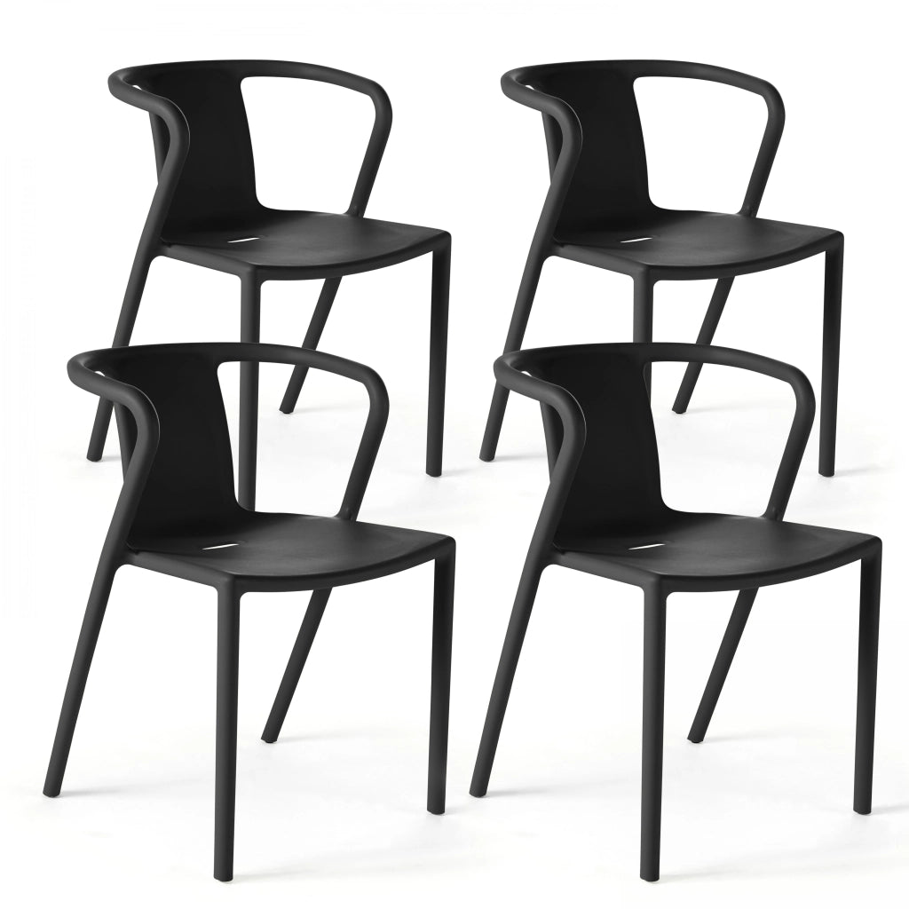 Oviala - Set di 4 sedie in plastica nera