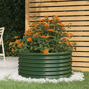 Vaso da giardino Acciaio zincato-Fioriera da Esterno-Contenitore per Piante 80x80x36 cm Verde