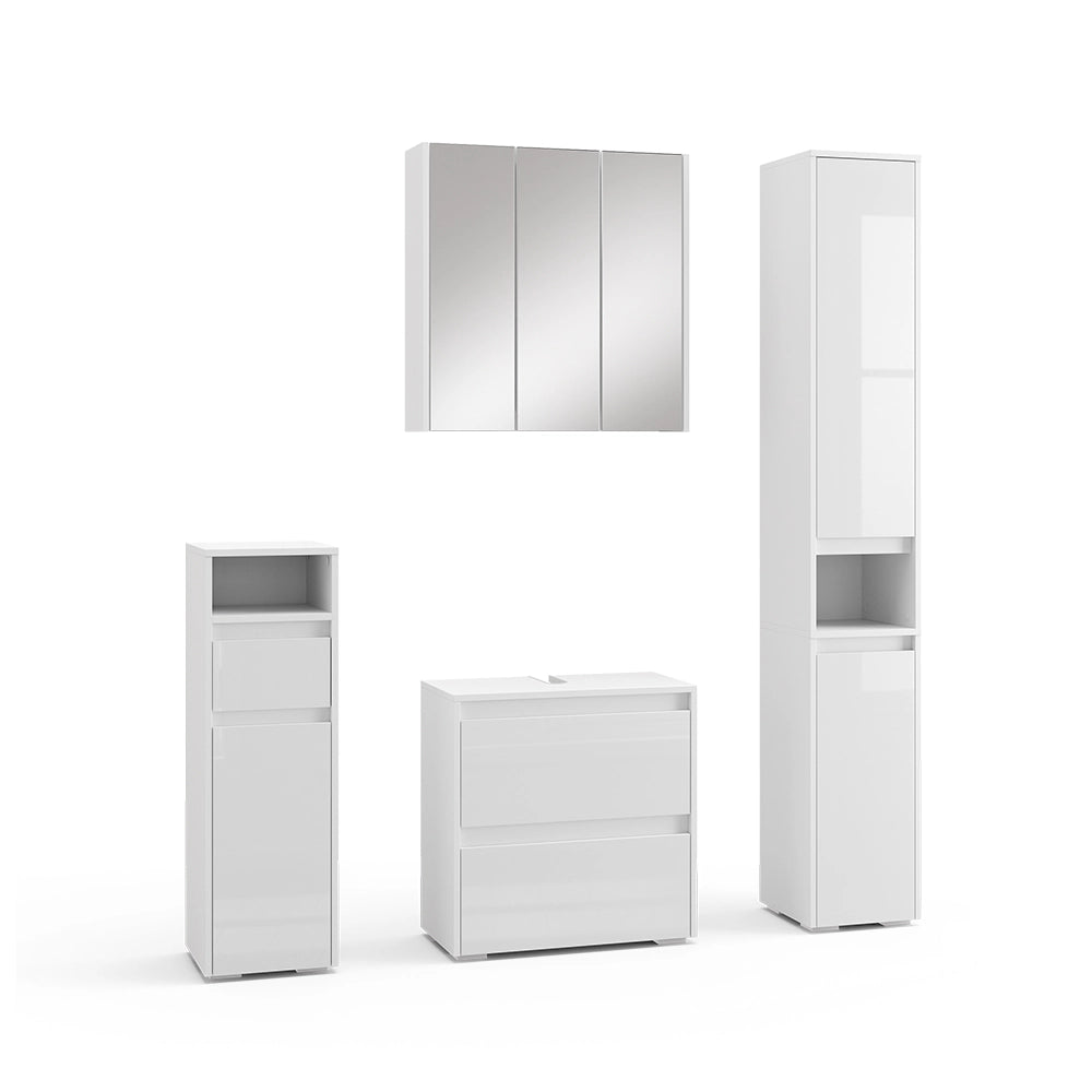 Set di mobili da bagno Majest Bianco lucido 4 parti Vicco