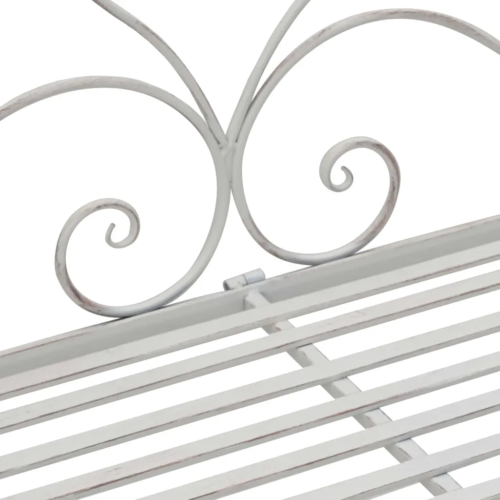 Panchina da giardino Bianco Antico 121 x 48 x 200 cm Acciaio 42008120