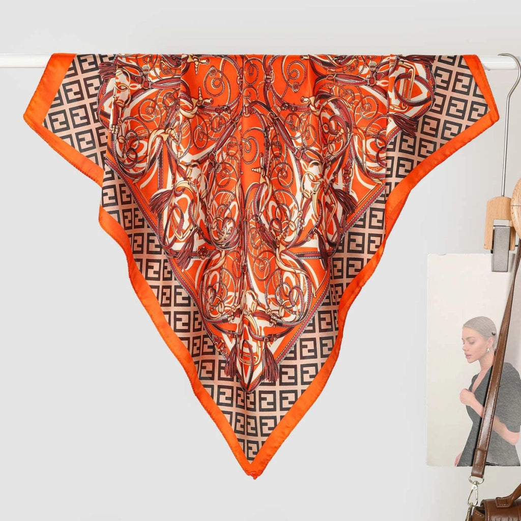 Nuova sciarpa da donna in seta stampata, stile coreano, sciarpa decorativa alla moda e versatile.