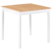 Tavolino da pranzo in MDF impiallacciato rovere chiaro con gambe in pino bianco 80 x 80 cm
