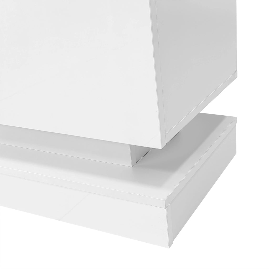 Mobile TV con 2 Cassetti e LED Controllati da App; Bianco Lucido; Soggiorno; 160¡Á35¡Á40;5 cm; in Truciolare