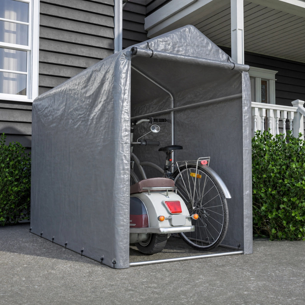 RIPARO PER BICICLETTE 100x187x160 cm Grigio in Metallo