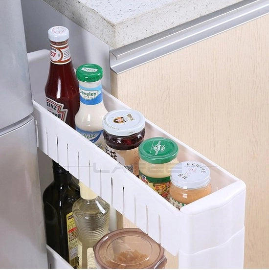 Opbergrek a 4 livelli - Stante a 4 livelli - Tavolo da lavoro con stante - Rastrelliera per cucina - Dimensioni totali 12x54x101cm