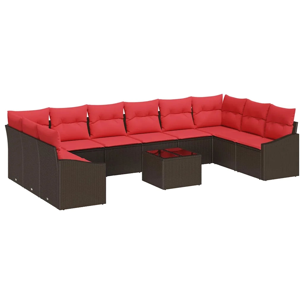 Set di divani 11 pz Marrone polyrattan 3346914