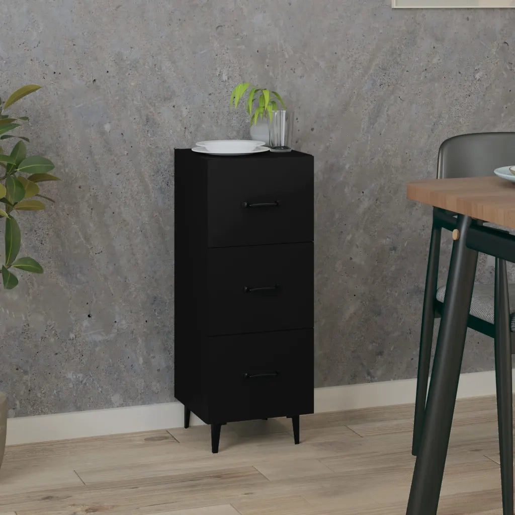 Credenza Nero 34,5x34x90 cm in Legno Multistrato cod mxl 12306