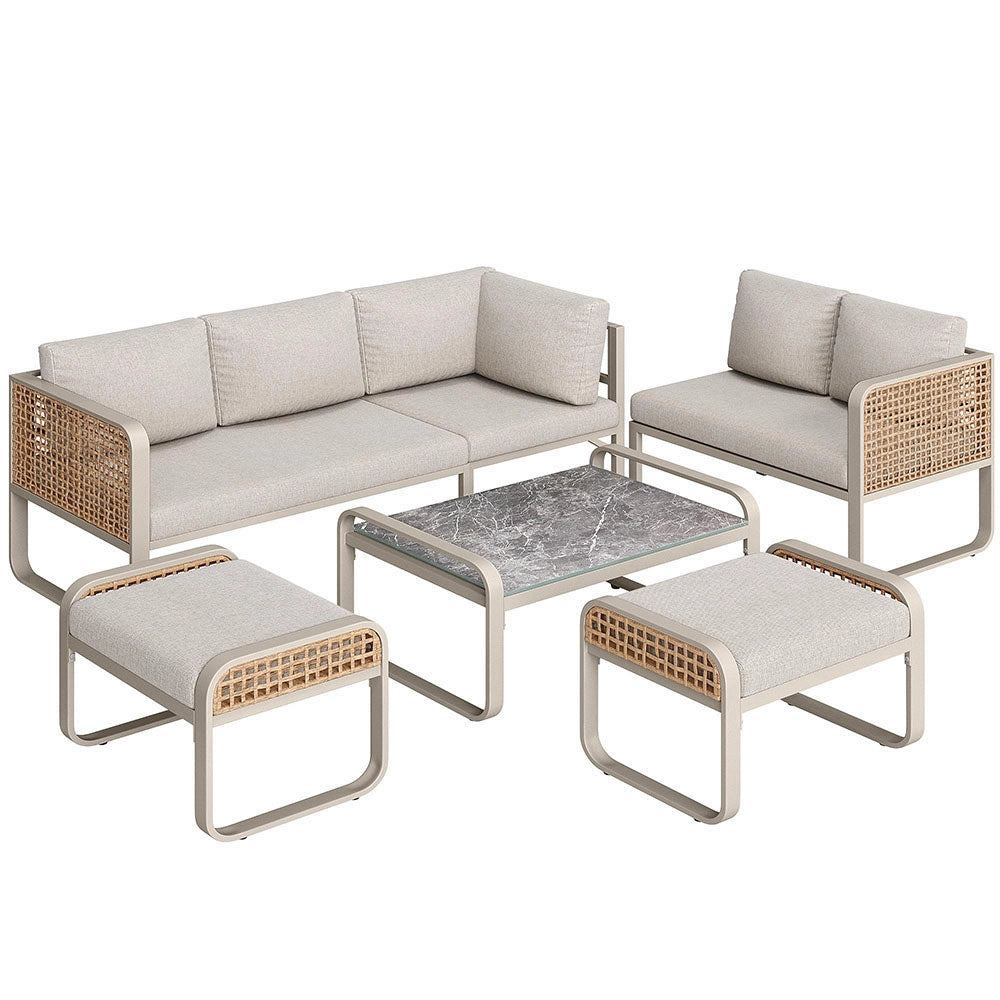 Set giardino - Xylo - 6/7 posti angolare rotin beige