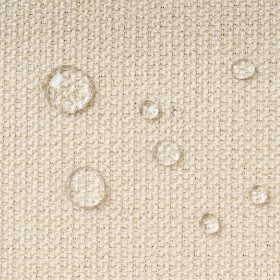 Pouf rettangolare in tessuto beige chiaro, 35 x 35, poggiapiedi decorativo per soggiorno e camera da letto