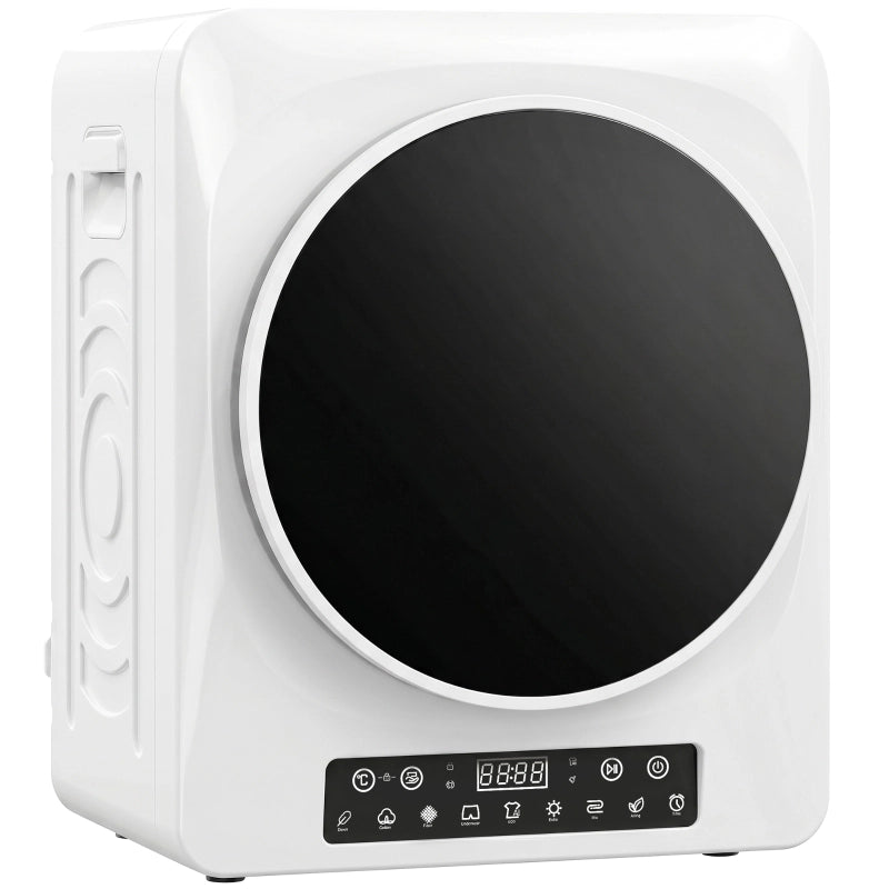 Asciugatrice compatta a ventilazione da 1000 W con modalit¨¤ extra dry ed ECO, timer e impostazioni di temperatura, bianca