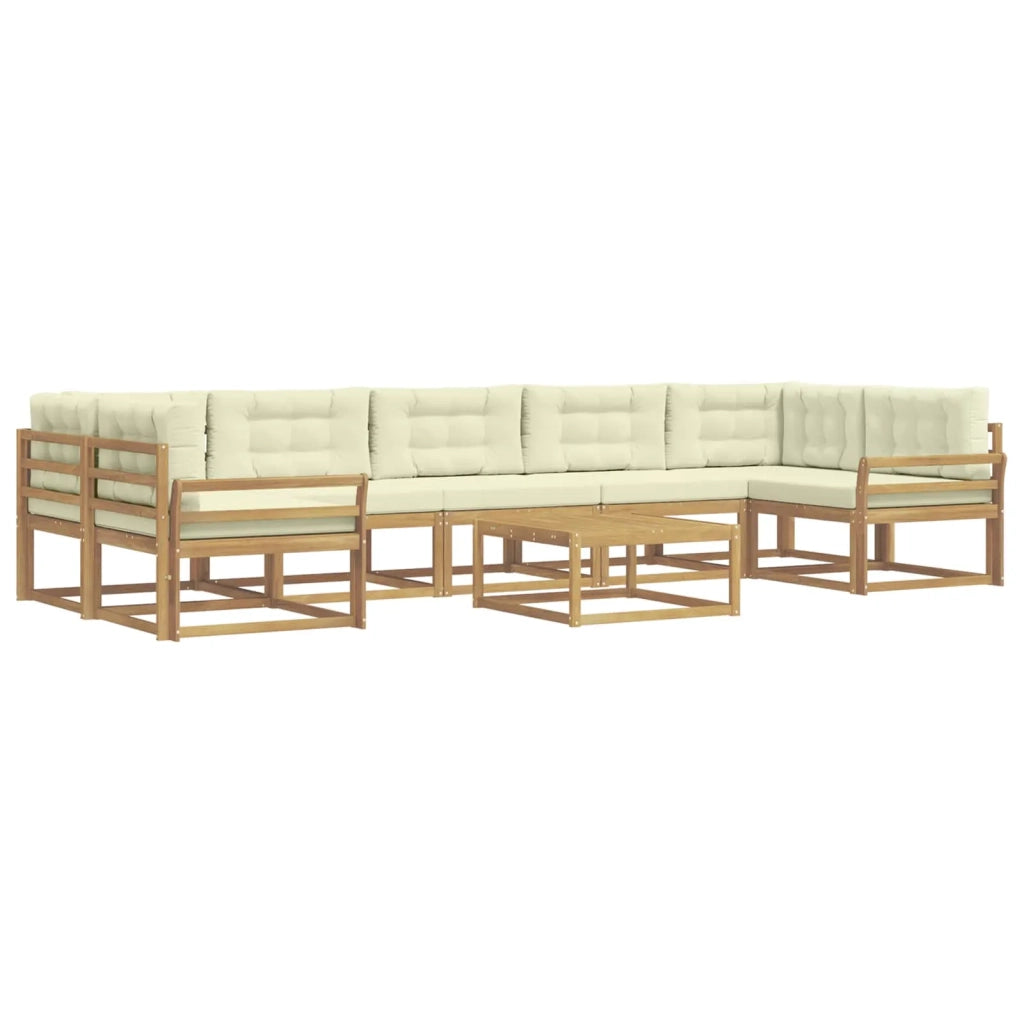 Set di divani da esterno 6 pz Bianco e Crema 3386199