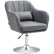 Sedia per Scrivania Girevole con Altezza Regolabile Cuscino Lombare, Tessuto Tecnico, Grigio