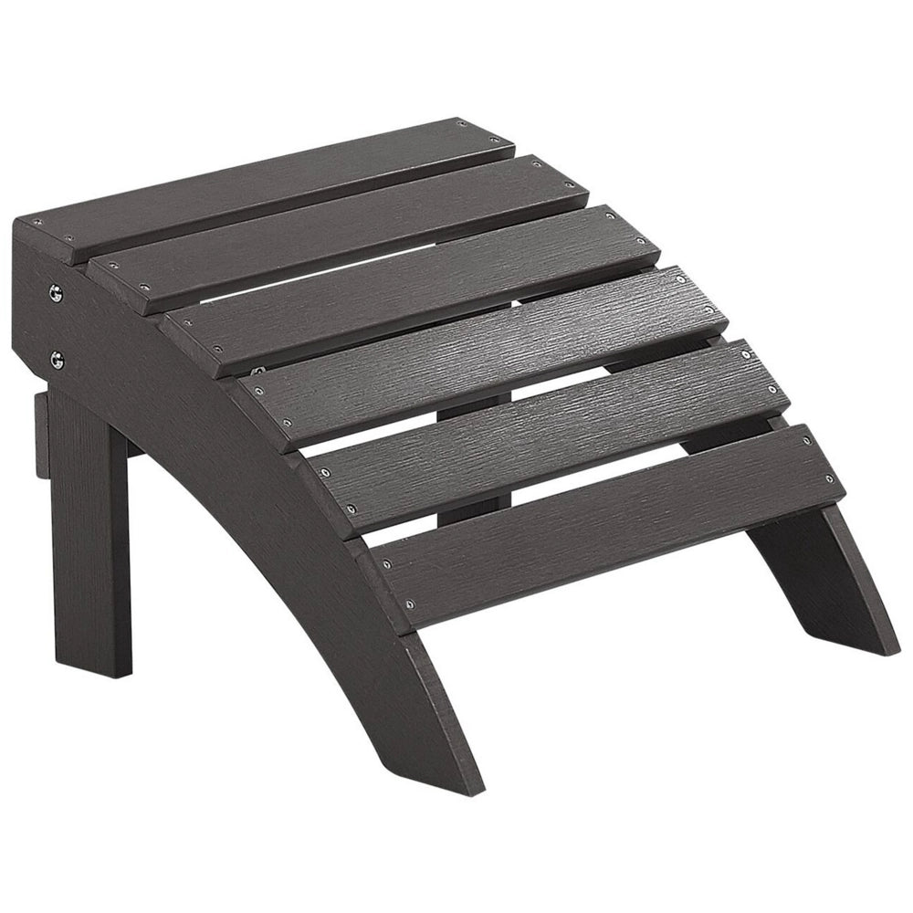 Poggiapiedi da giardino in plastica grigio scuro in legno resistente agli agenti atmosferici a doghe in stile moderno