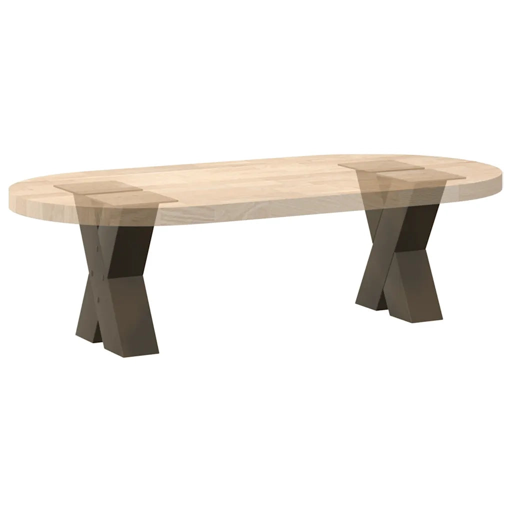 Gambe per Tavolino da CaffÃ¨ a Forma di X 2 pz Acciaio Naturale 40x(30-31) cm Acciaio