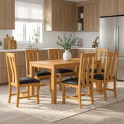 Set da pranzo 7 pz Nero Legno di Quercia Massello 3430373
