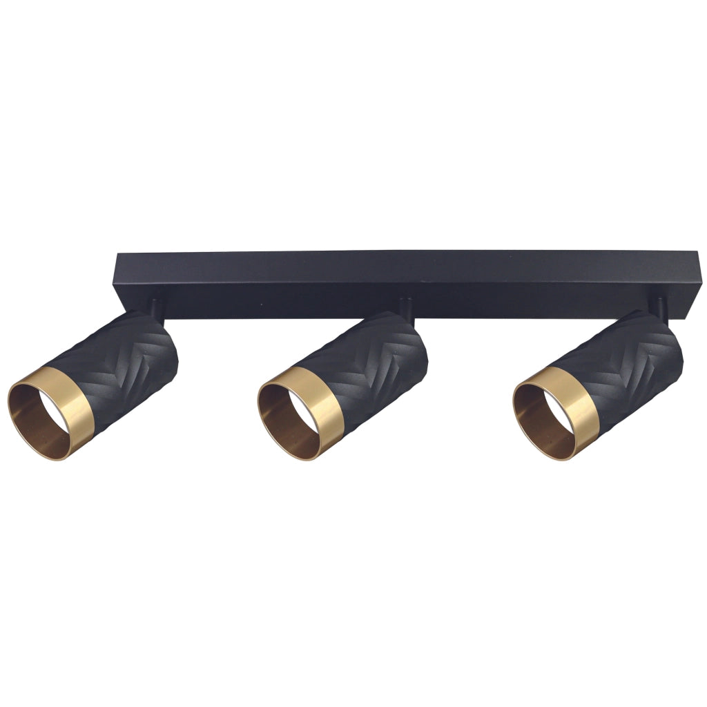 Applique/Plafoniera 3 faretti nero oro GU10 Arras Polux