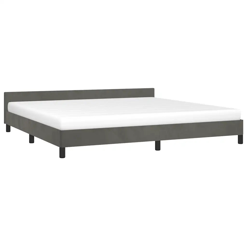 Giroletto senza Materasso Grigio Scuro 200x200 cm Velluto 347592