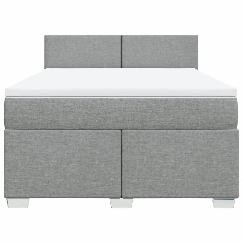 Giroletto a Molle con Materasso Grigio Chiaro160x200 cm Tessuto