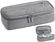 Etui per matite, grande borsa, etui unisex con cerniera, adatto per attrezzature da ufficio per adulti in camere da studio (grigio)