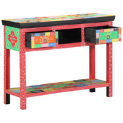 Tavolo Consolle Colorato 100x30x75 cm in Legno Massello di Mango