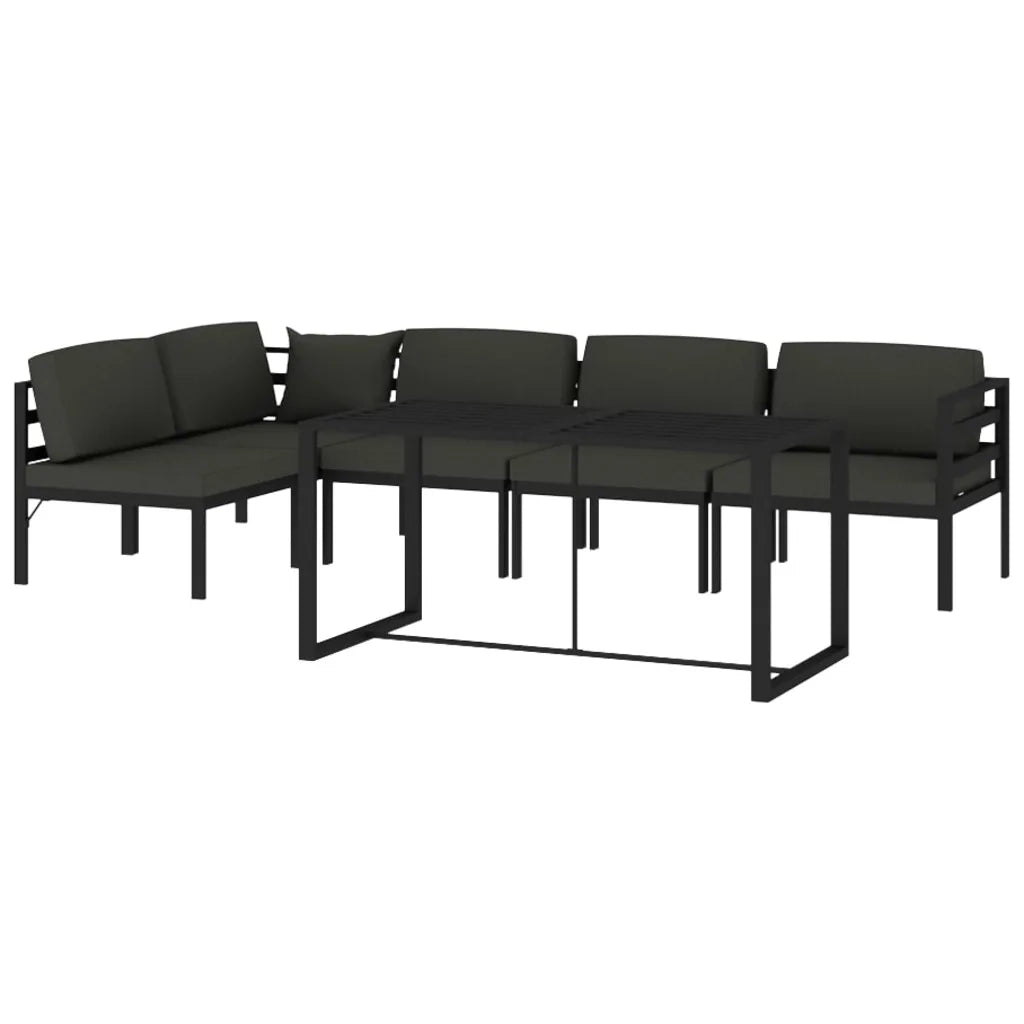 Set Divani da Giardino 6 pz con Cuscini in Alluminio Antracitecod mxl 73614