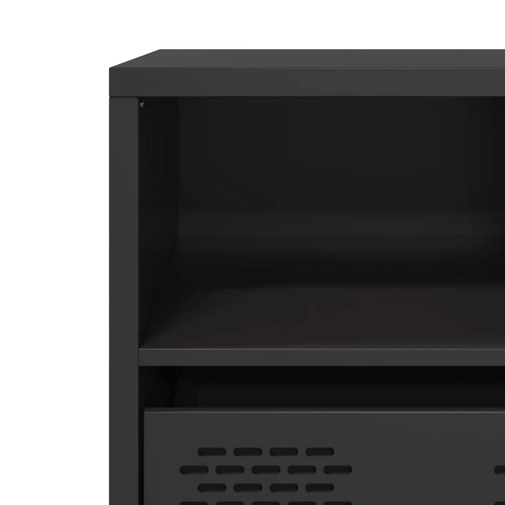 vidaXL Mobile TV Nero 101,5x39x43,5 cm in Acciaio Laminato a Freddo