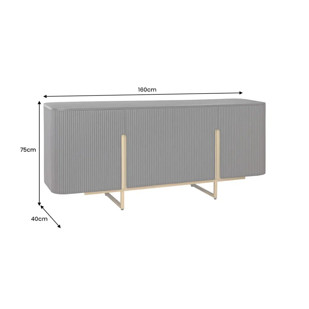 Buffet 160 cm 4 porte nero e dorato – Collezione ORION