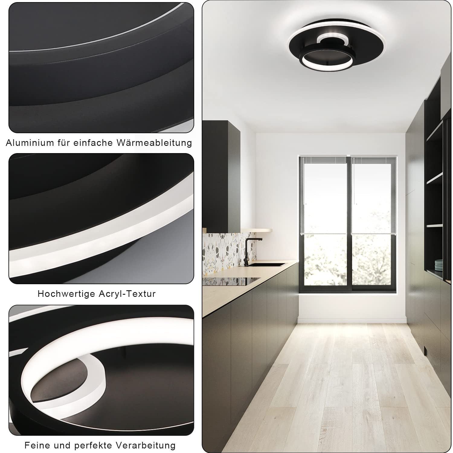 ZMH Lampada da soffitto plafoniera LED telecomando design moderno per soggiorno