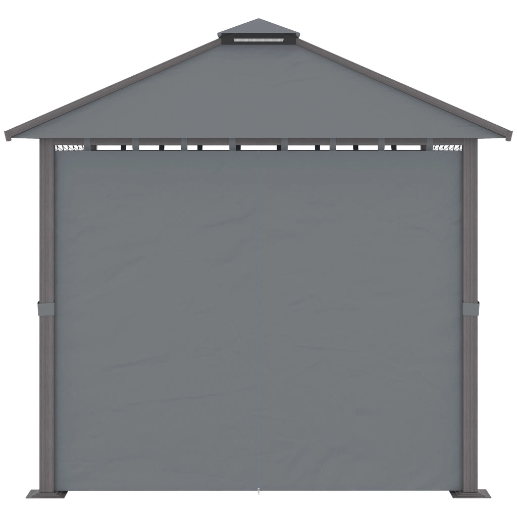 Gazebo da giardino con 4 pareti e doppio tetto ¨C Minimal ¨C grigio 3x3m