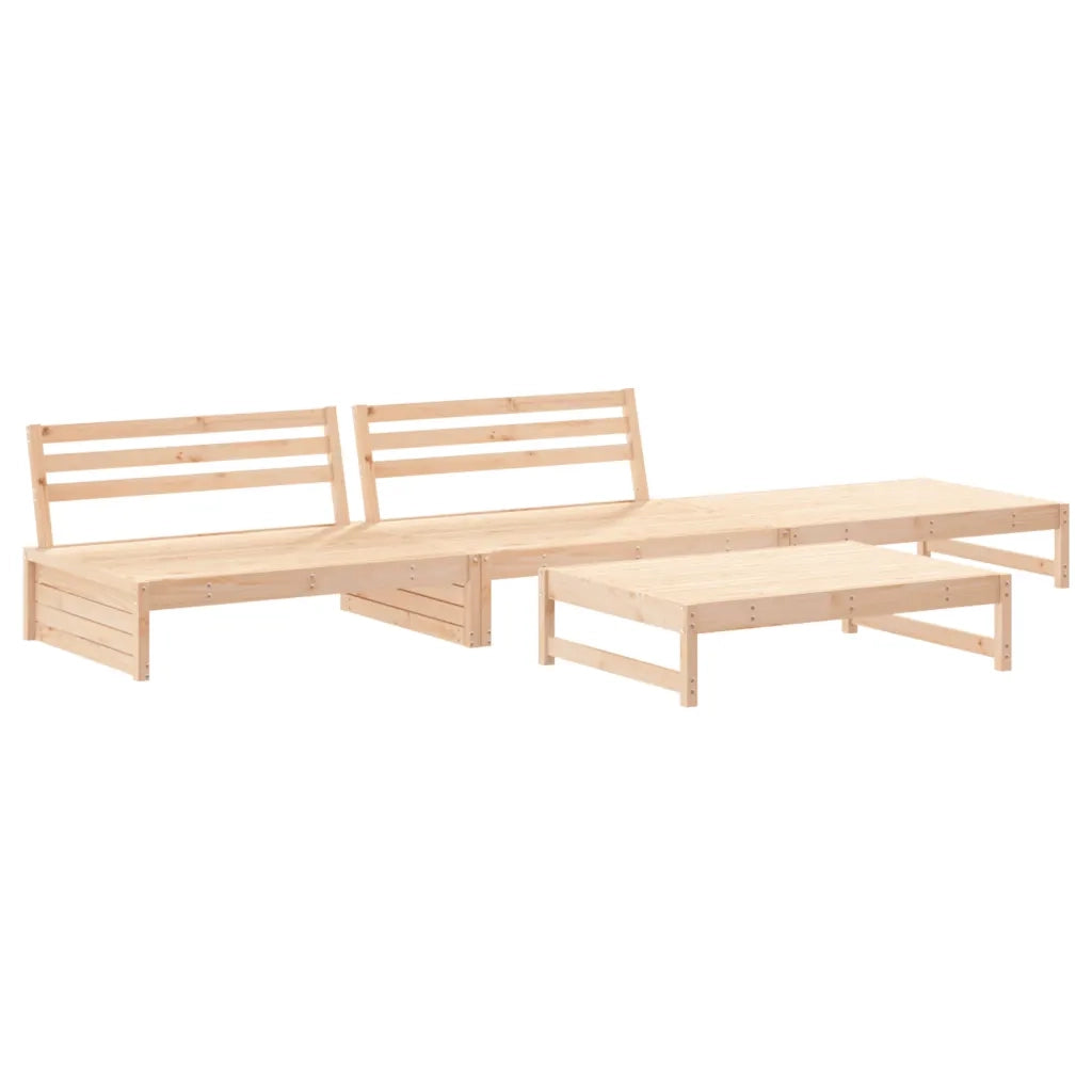 Set Salotto da Giardino 4 pz in Legno Massello di Pino