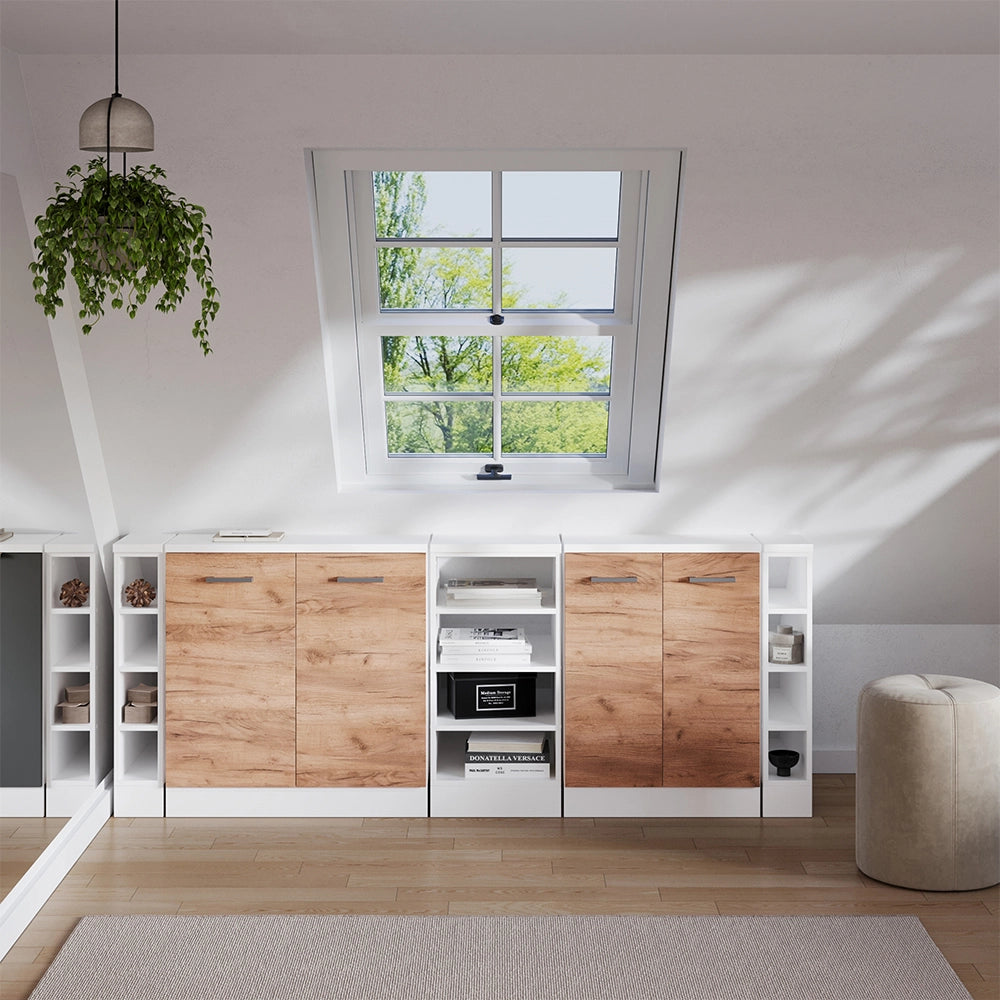 Armadio per tetto spiovente Rion Bianco/Bianco 40 x 83.8 cm con 4 scomparti, carcassa 60 cm profondità Vicco
