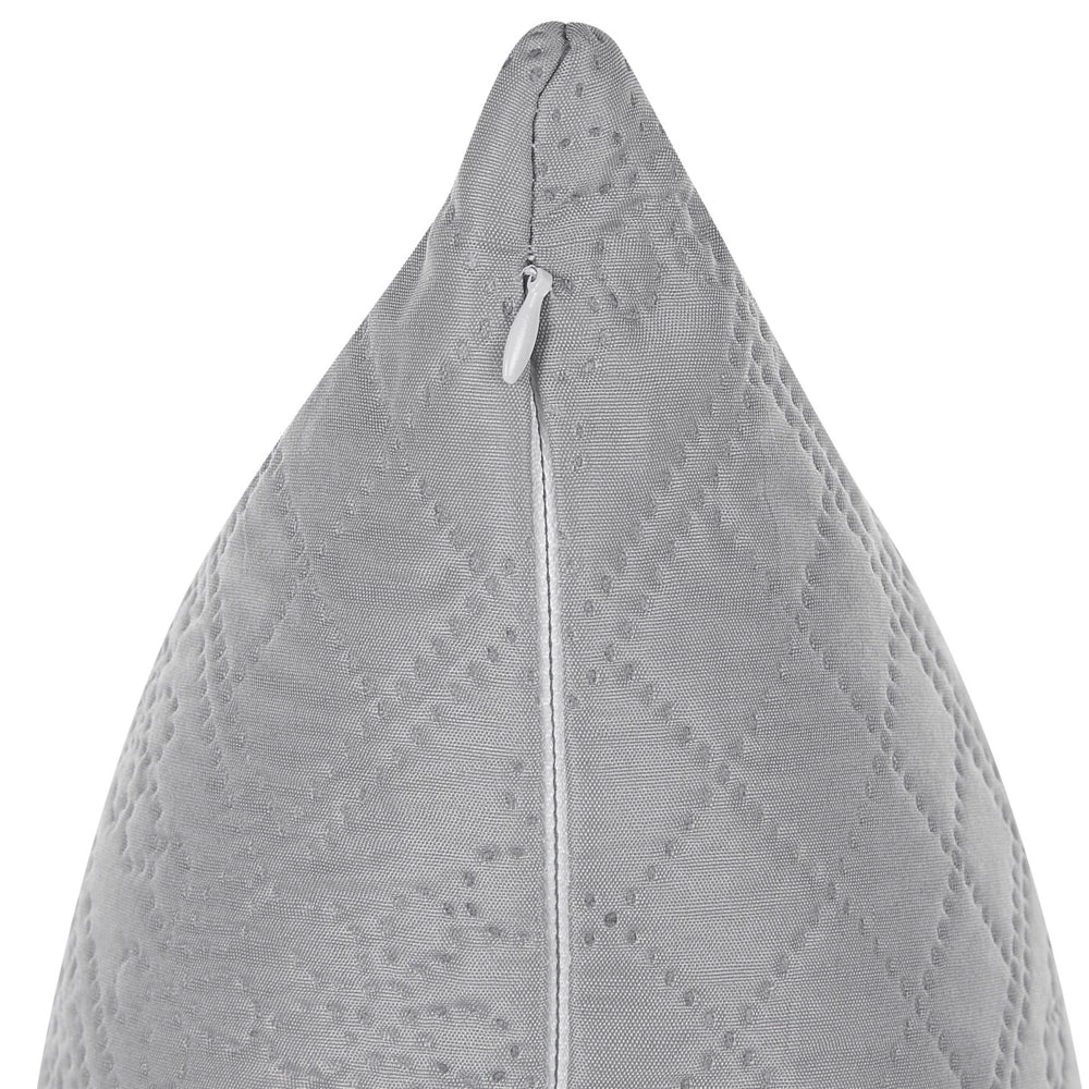 Copriletto in Tessuto di Poliestere Grigio 140 x 210 cm con Cuscini Motivo in Rilievo Decorativo Copriletto Lenzuola Classico Camera da Letto